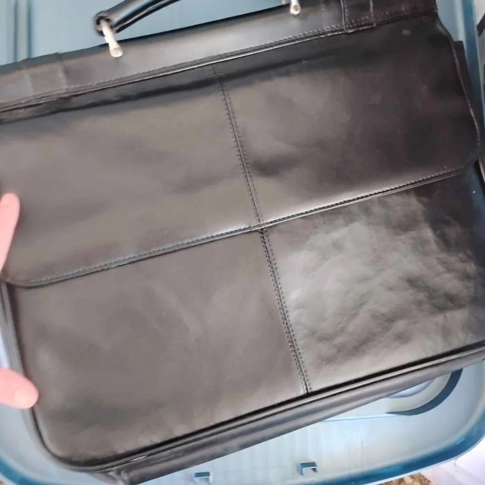 Black Leather Kenneth Cole Laptop Bag